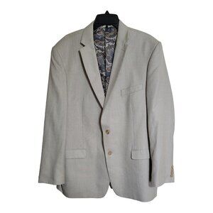 Lauren Ralph Lauren Mens Blazer Size 46L Tan Sport Coat Jacket 2 Button